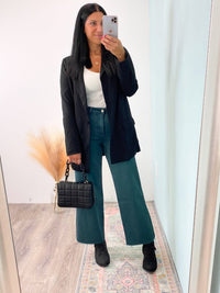 'Autumn' Vervet Balsam Green Wide Leg Cropped Jeans - Cali Moon Boutique