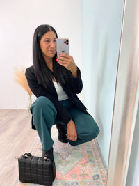 'Autumn' Vervet Balsam Green Wide Leg Cropped Jeans - Cali Moon Boutique