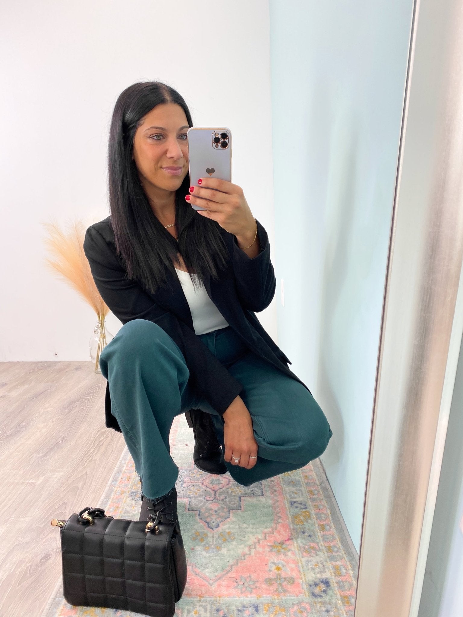 'Autumn' Vervet Balsam Green Wide Leg Cropped Jeans - Cali Moon Boutique