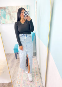 'Home Base' Black Microfiber Super Soft Long Sleeve Tee - Cali Moon Boutique