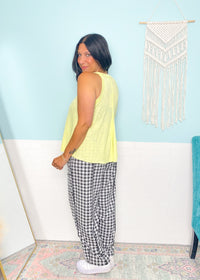 'Route 1' Black + White Gingham Soft Pants