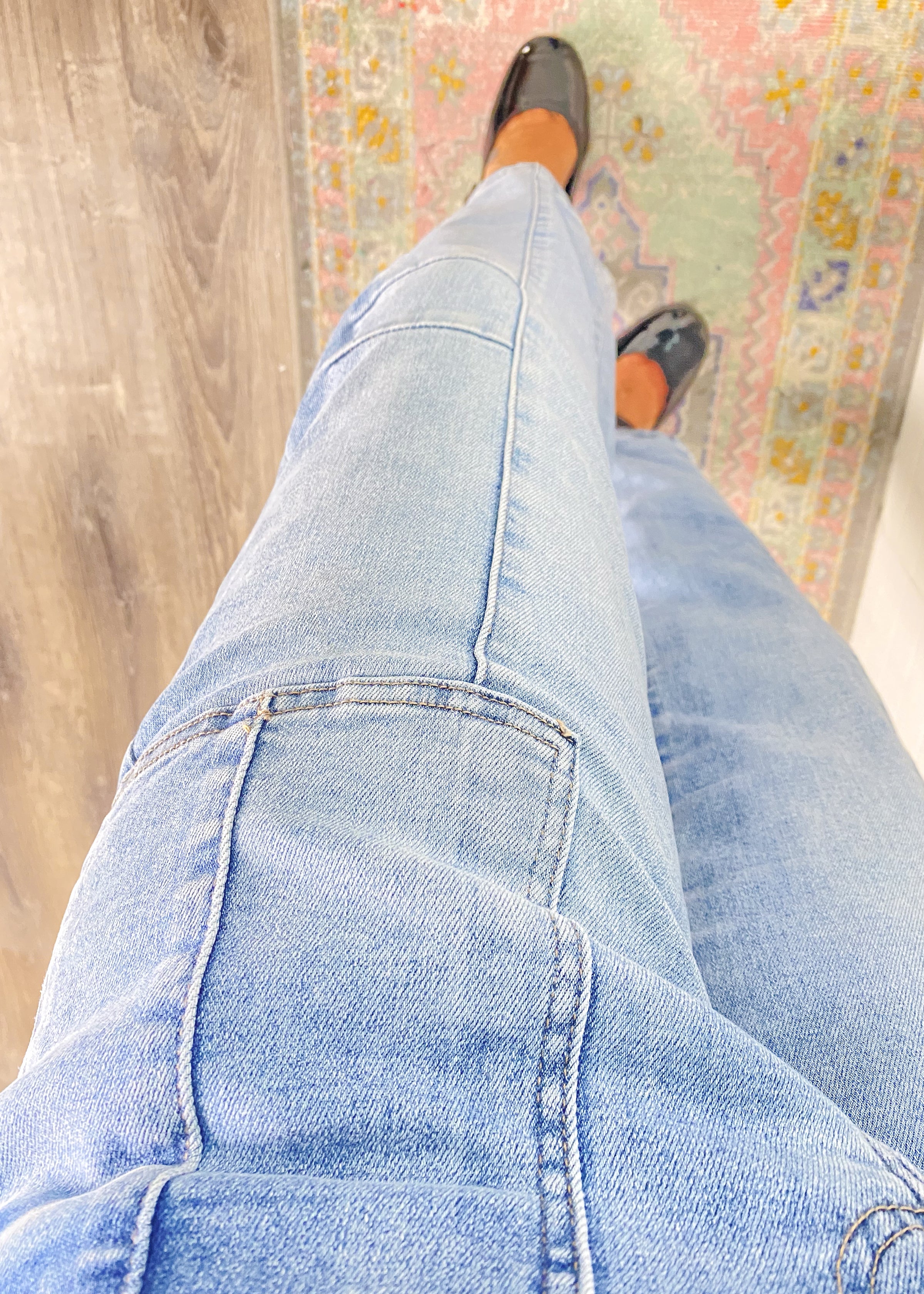'Carmela' Risen Slouchy Patch Pocket Ankle Boyfriend Jeans