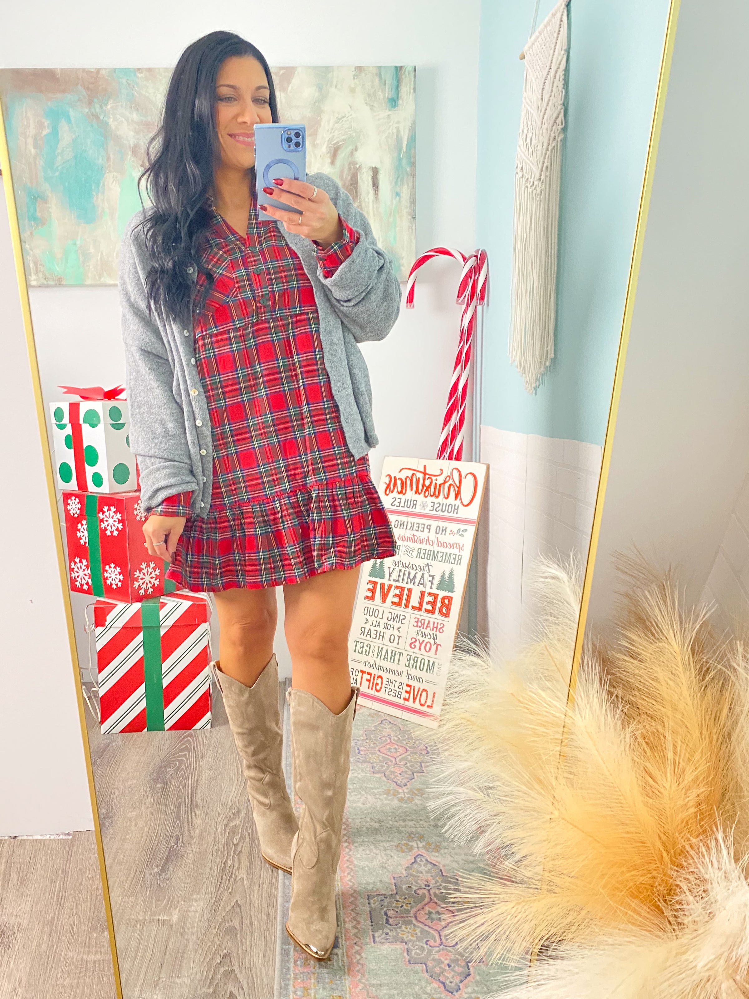 'The City Girl' Taupe Gray Metallic Tip Faux Suede Boots