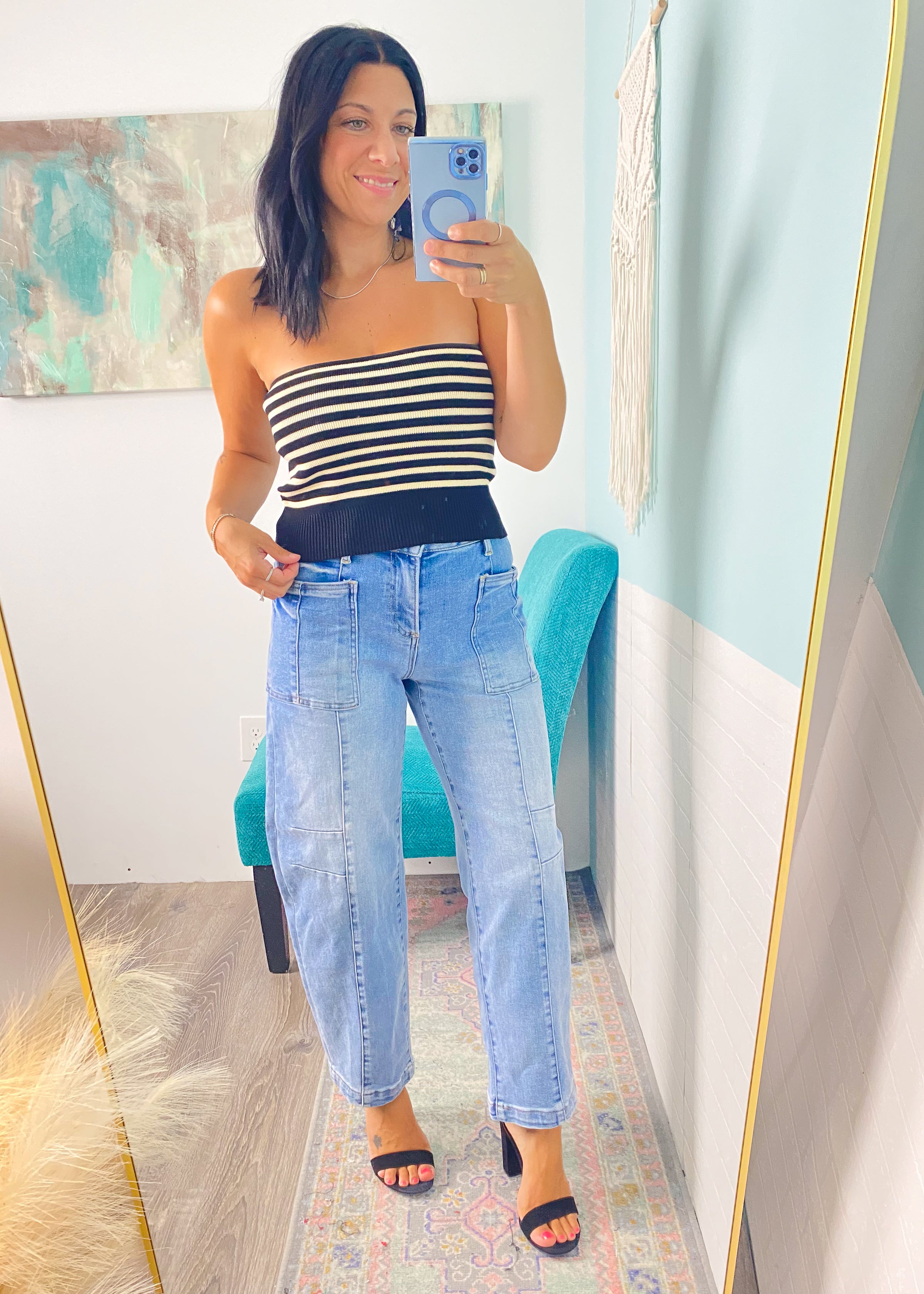 'The Coastline'Ribbed Striped Tube Top