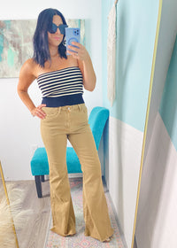 'The Coastline'Ribbed Striped Tube Top