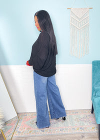 *DOORBUSTER* 'Teagan' Black Textured Oversized Sweater