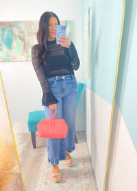 Coral Soft Faux Leather Loop Handle Mini Bag - Cali Moon Boutique