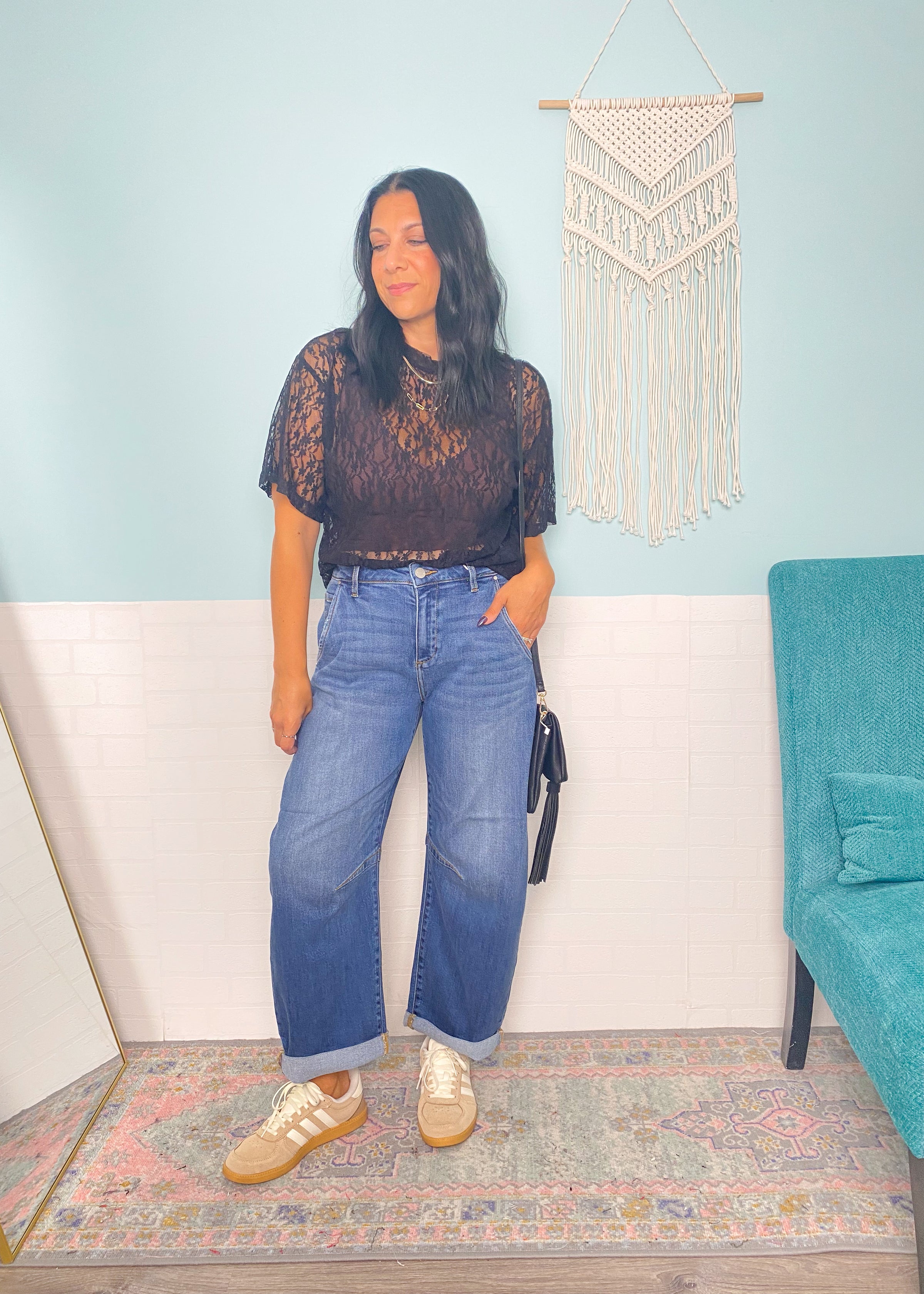 'Becky' Risen Slouchy Cropped Barrel Jeans