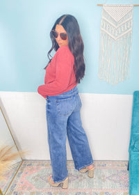 'Jane' Risen High Rise Cropped Side Slit Comfort Stretch Jeans - Cali Moon Boutique