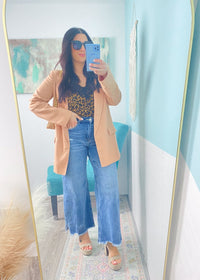 'Jane' Risen High Rise Cropped Side Slit Comfort Stretch Jeans - Cali Moon Boutique