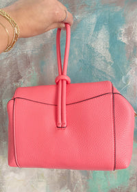 Coral Soft Faux Leather Loop Handle Mini Bag - Cali Moon Boutique