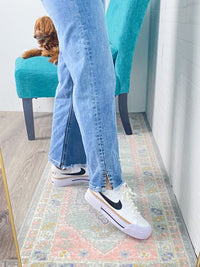 'Jane' Risen High Rise Cropped Side Slit Comfort Stretch Jeans - Cali Moon Boutique