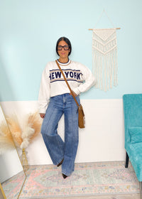 'New York' Varsity Stripe Sweater