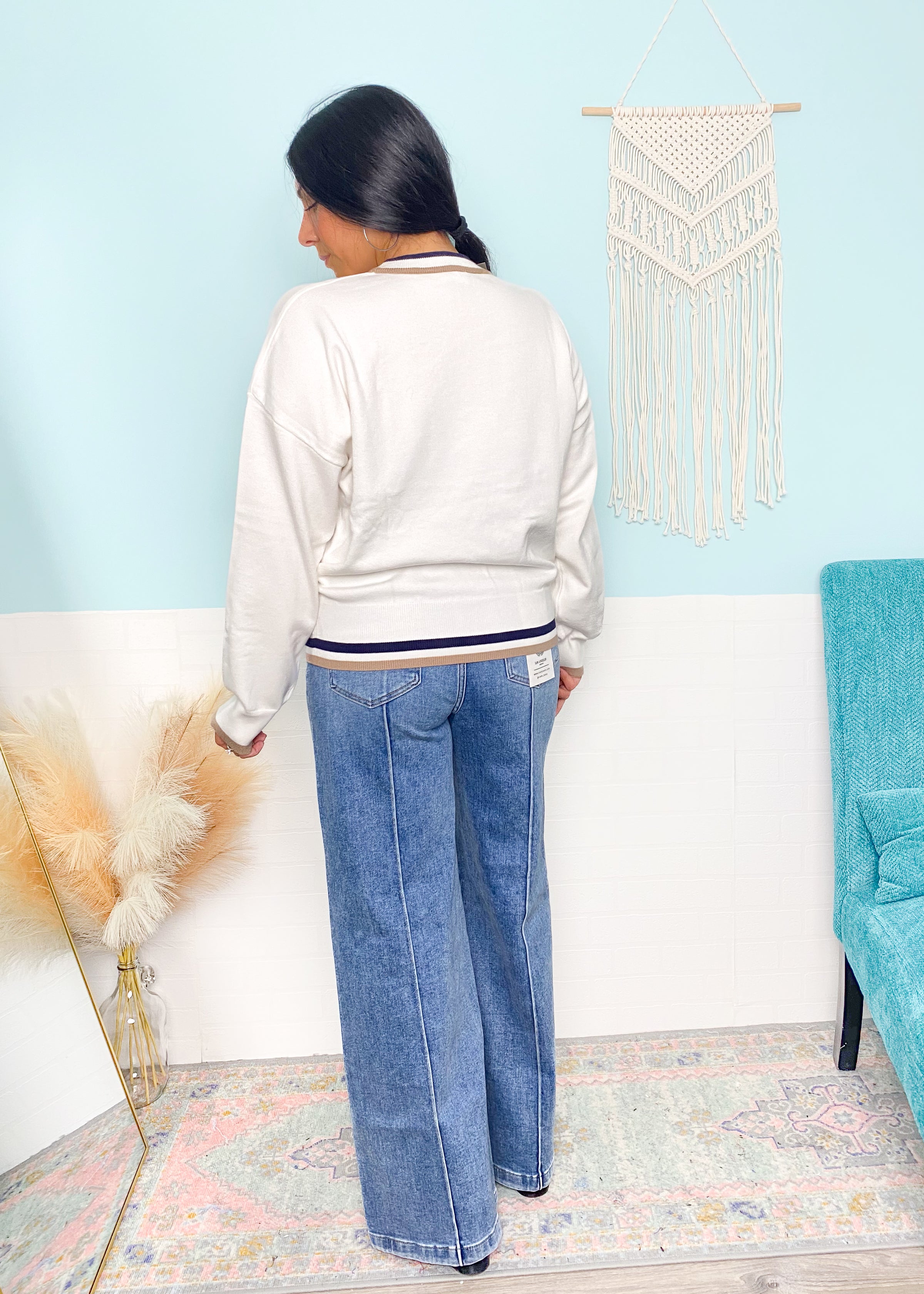 'New York' Varsity Stripe Sweater