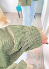  Olive Corduroy Slouchy Jacket