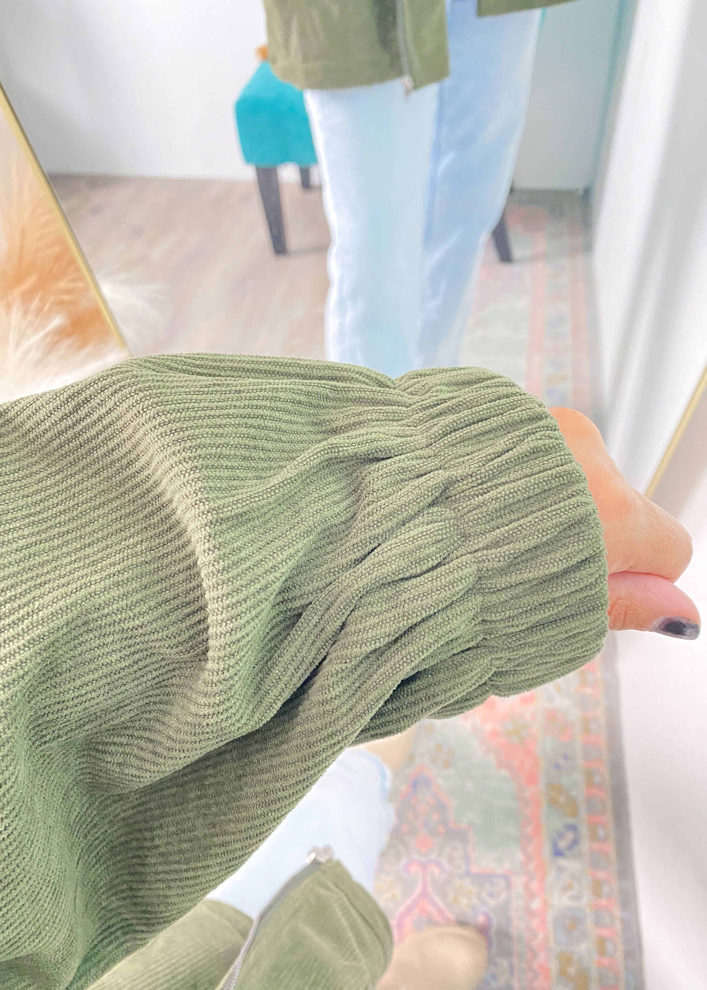  Olive Corduroy Slouchy Jacket