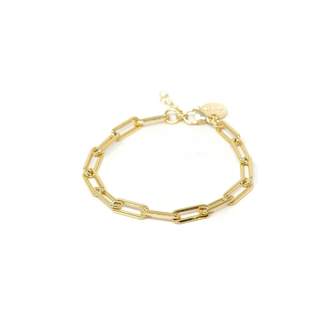 'Leo' Dainty Paperclip Bracelet- Gold-Paperclip style bracelet. An everyday staple bracelet that pairs well with your stacks or can be worn alone.-Cali Moon Boutique, Plainville Connecticut