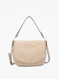 'Jenny' Sand Faux Suede Satchel