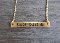 Zodiac Gold Bar Necklace - Cali Moon Boutique