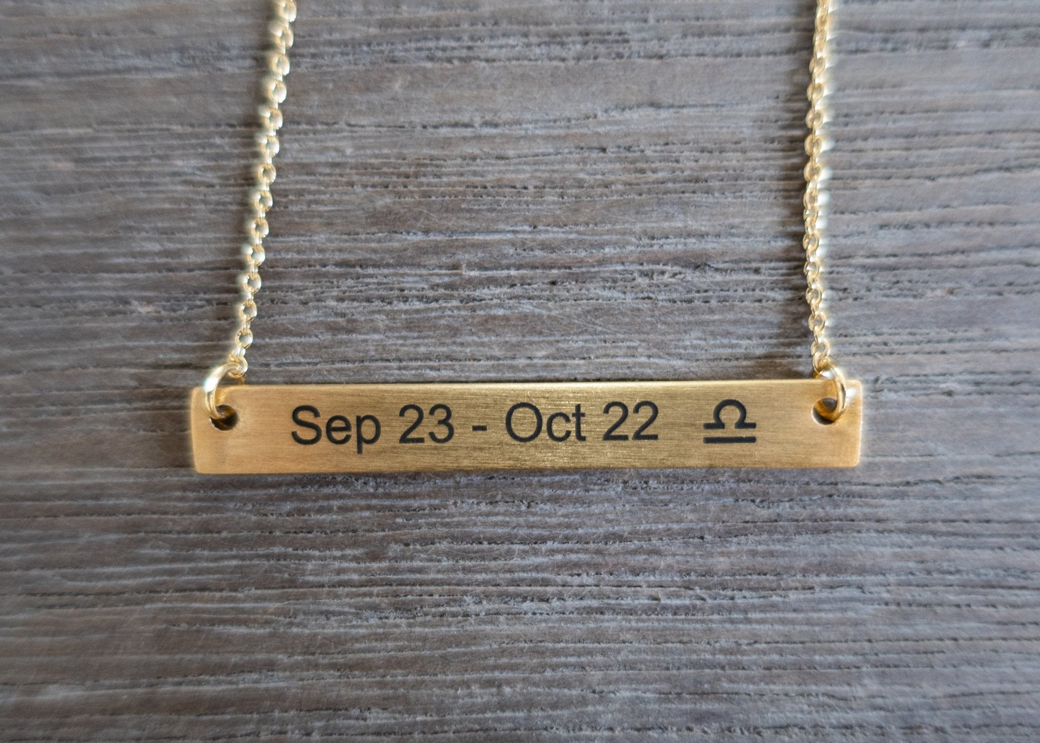 Zodiac Gold Bar Necklace - Cali Moon Boutique