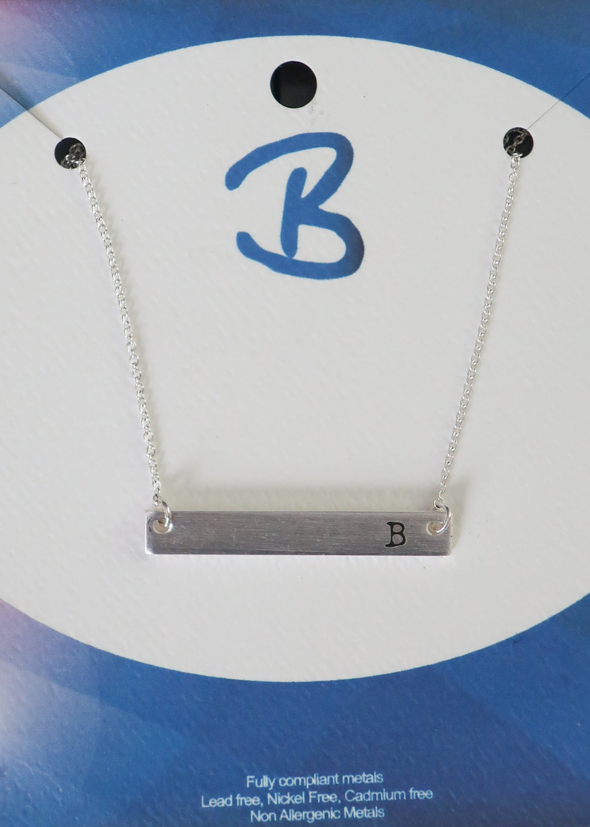 Silver Monogram Bar Necklace-necklace layering, bar necklace, initial necklace, letter necklace, initial necklace to layer, initial necklace to layer, monogram necklace, monogram jewelry, initial necklace silver, bar necklace silver, silver bar necklace, silver initial necklace-Cali Moon Boutique, Plainville Connecticut