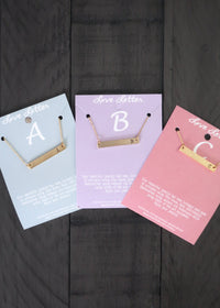Gold Monogram Bar Necklace - Cali Moon Boutique