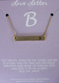Gold Monogram Bar Necklace - Cali Moon Boutique