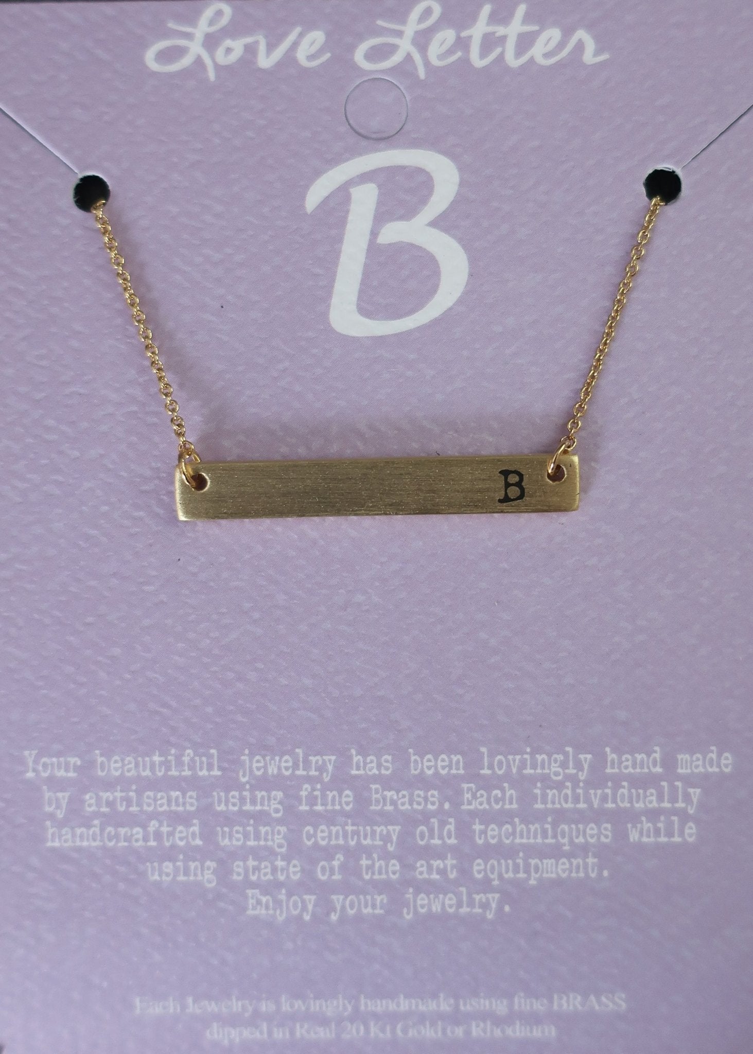 Gold Monogram Bar Necklace - Cali Moon Boutique