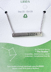 Zodiac Silver Bar Necklace - Cali Moon Boutique