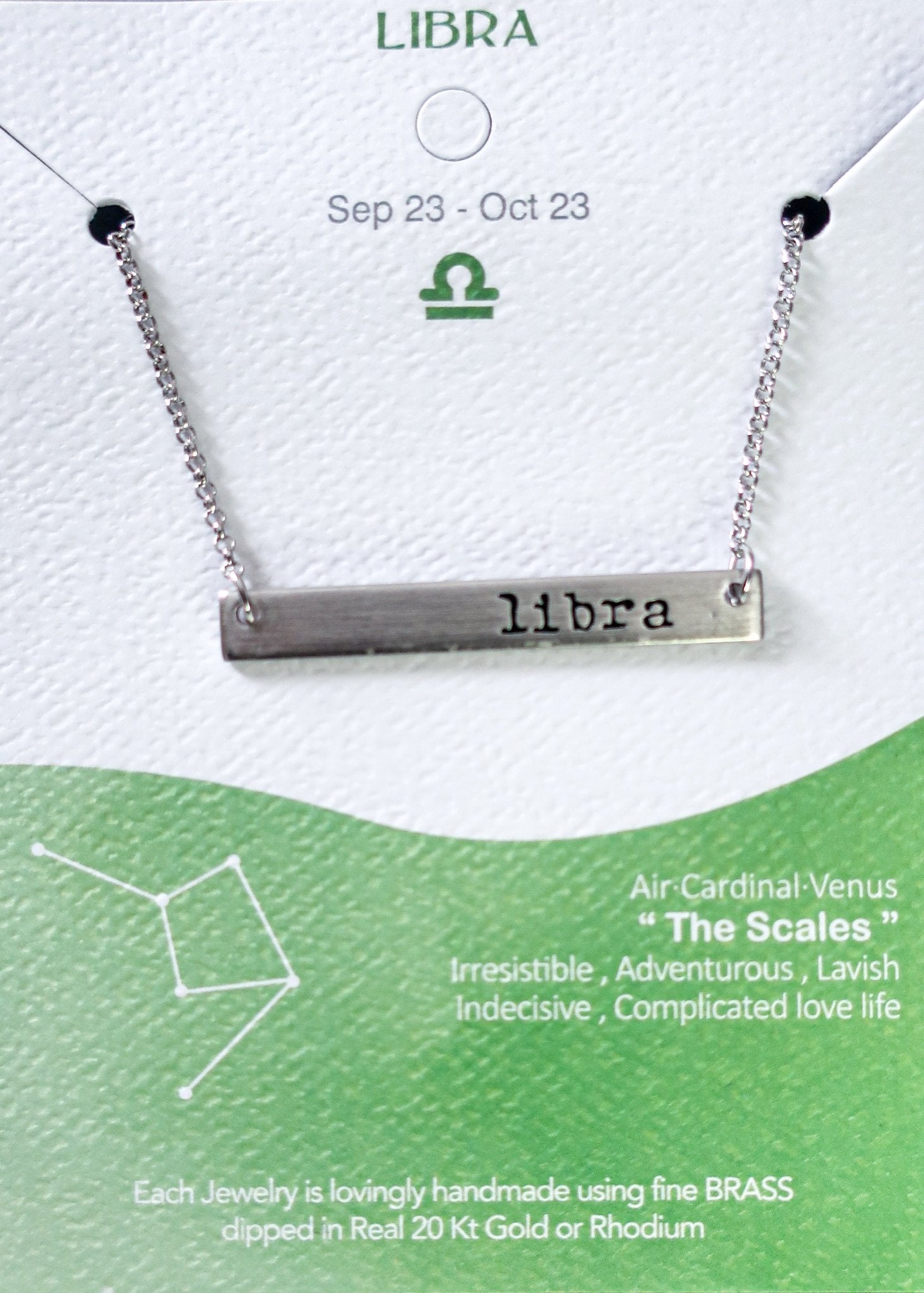 Zodiac Silver Bar Necklace - Cali Moon Boutique