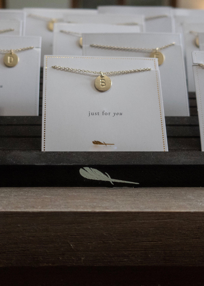 Matte Gold Monogram Necklace-Initial necklace, initial jewelry, Monogram necklace, letter necklace, letter round necklace, dainty necklace, layering necklace, necklace layers, gold necklace, cute necklace, initial layering necklace, small initial necklace-Cali Moon Boutique, Plainville Connecticut